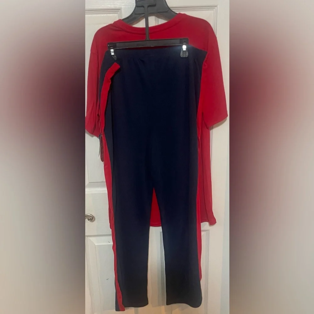 NWT Wonder Nation Boys XXL 18 Do Not Disturb Pajama Set Red Blue Sleepwear